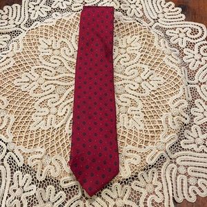 Vintage Christian Dior Red & Blue Dot Silk Tie